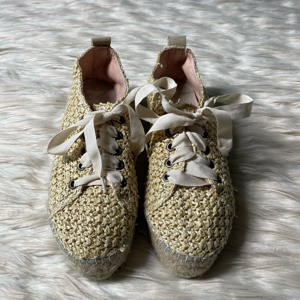 Manebi Raffia Lace-Up Espadrilles - Picture 2 of 12
